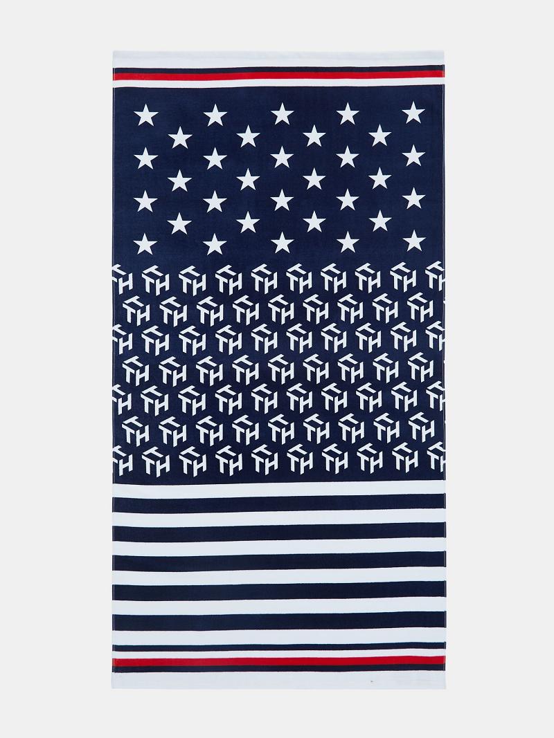 Férfi Tommy Hilfiger Star & Stripe Beach Towel Úszóruhák Színes | HU 896QMA